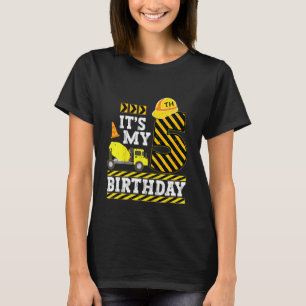 Kids 5 Years Old Boy It's My 5th Birthday Construc T-Shirt