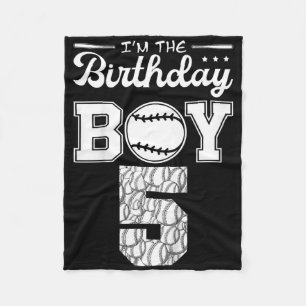 Kids 5 Years Old Bysebyll Themed 5th Birthday Part Fleece Blanket