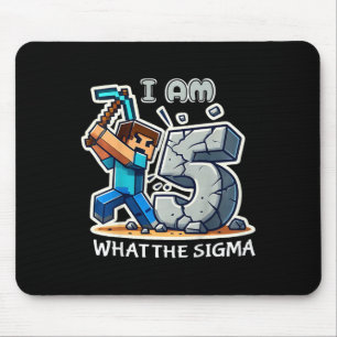 Kids 5 Years Old Sigma Pixel Art Mining Gamer Styl Mouse Mat