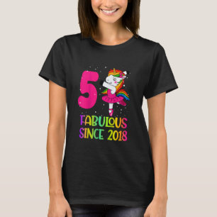 Kids 5 Years Old Unicorn Flossing 5th Birthday Gir T-Shirt