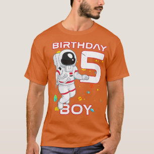 Kids 5th Birthday Astronaut 5 Year Old Birthday Bo T-Shirt