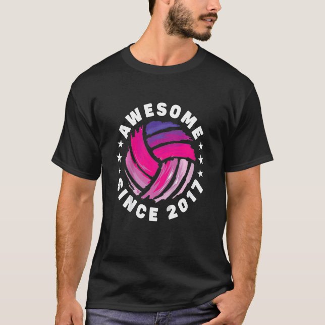 Kids 5th Birthday Awesome Since 2017 5 Years Old V T-Shirt (Front)