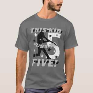 Kids 5Th Birthday Baseball Glove Kids 5 Year Old T-Shirt