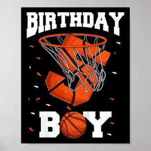 Kids 5th Birthday Basketball Kids Poster