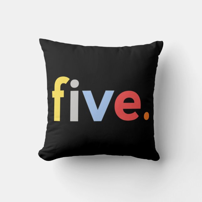 Kids 5th Birthday  Boy 5 Five Year Old  Age 5 Gift Cushion (Front)