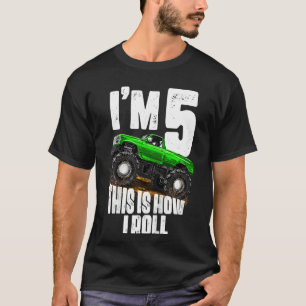 Kids 5th Birthday Boy  Monster Truck Rule Jam  Fiv T-Shirt
