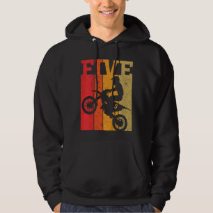 Kids 5th Birthday Boys 5 Five Dirt Bike Motocross Hoodie