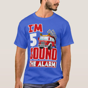 Kids 5th Birthday Boys 5 Years Fire Truck Firefigh T-Shirt