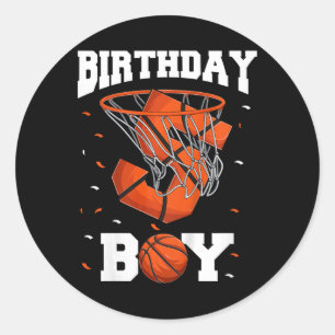 Kids 5th Birthday Bysketbyll Kids Classic Round Sticker