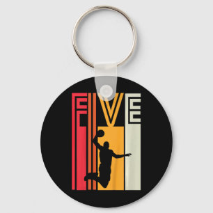Kids 5th Birthday Bysketbyll Lover Gift 5 Years Ol Key Ring