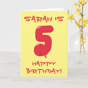Kids 5th, Birthday Card - Personalised Children's