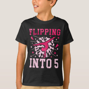 Kids 5th Birthday Cheerleading Girl Five Year Old T-Shirt