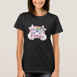 Kids 5th Birthday Cute Unicorn Party Rainbow Bday T-Shirt