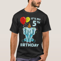 Kids 5th Birthday Elephant Its My 5th Bday Party
