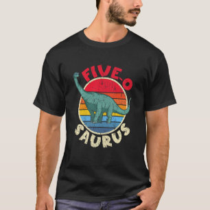 Kids 5th Birthday Five O Saurus I Brachiosaurus I T-Shirt