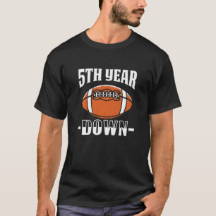 Kids 5th Birthday Football Touchdown 5 Year Old Bo T-Shirt