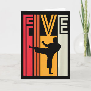 Kids 5th Birthday Gift Karate Retro Taekwondo Mart Card