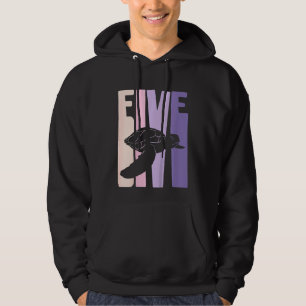 Kids 5th Birthday Gift Turtle Fan 5 Years old Girl Hoodie