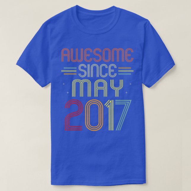 Kids 5th Birthday Gifts Awesome Since May 2017 5 Y T-Shirt (Design Front)