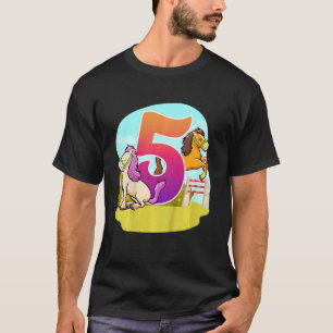 Kids 5th Birthday Horseback Riding Horse themed Fi T-Shirt