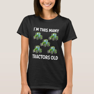 Kids 5th Birthday I'm This Many Tractors Old 5 Yea T-Shirt