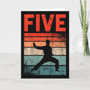 Kids 5th Birthday Karate Fighter 5 Year Old Girls Card