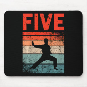 Kids 5th Birthday Karate Fighter 5 Year Old Girls Mouse Mat