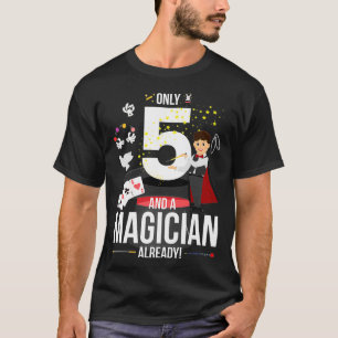 Kids 5th Birthday  Only 5 And A Magician Already G T-Shirt