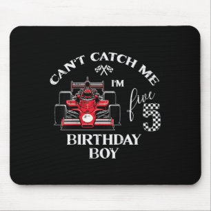 Kids 5th Birthday Race Car Bday Boy Cant Catch Me Mouse Mat