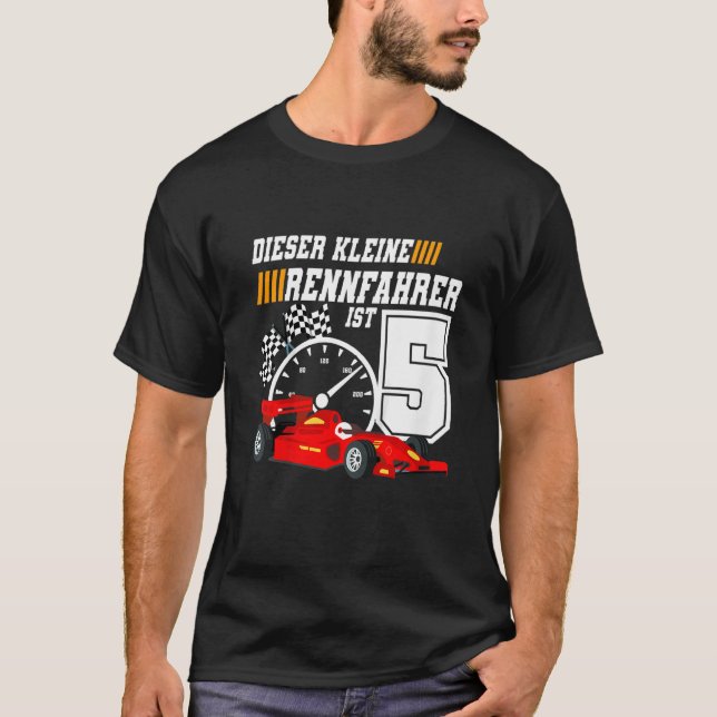 Kids 5th Birthday Racer 5 Years Racing Car T-Shirt (Front)