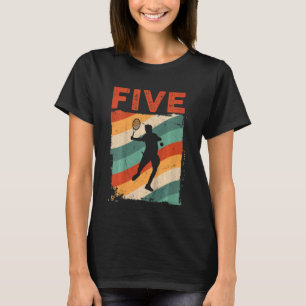 Kids 5th Birthday Retro Tennis 5 Years Old Boy Gir T-Shirt