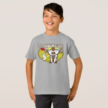Kid's 5th Birthday Today I'm Five! Cute Cow