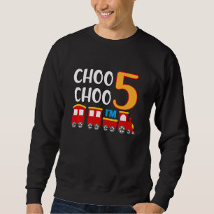 Kids 5th Birthday Todller 5 Year Old Boy Train Wag Sweatshirt