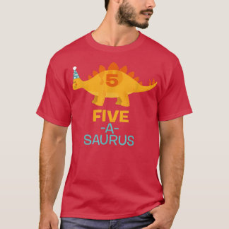 Kids 5th BirthdayFiveASaurus Dinosaur  T-Shirt