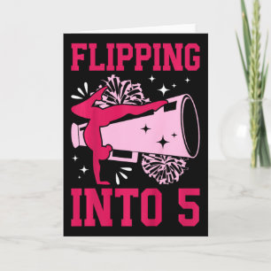 Kids 5th Cheer Birthday Party Five Year Old Cheerl Card
