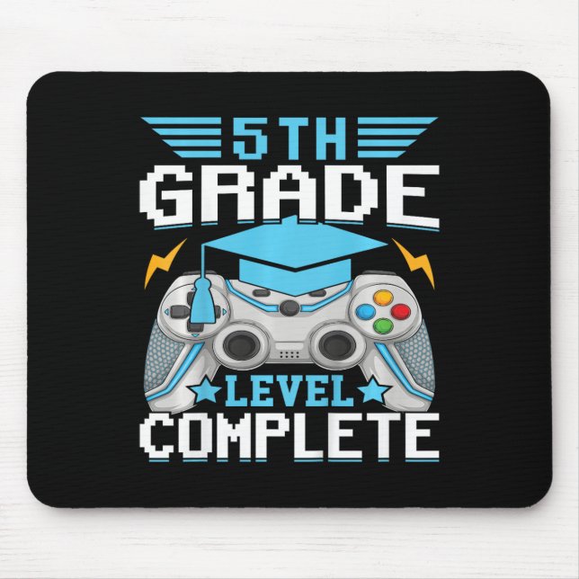 Kids 5th Grade Level Complete Gamer Class Of 2024  Mouse Mat (Front)