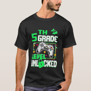 Kids 5th Grade Level Unlocked Back To School Video T-Shirt