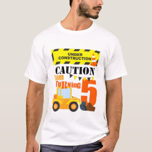 Kids 5Th Truck Themed Birthday Excavator Gift Age T-Shirt