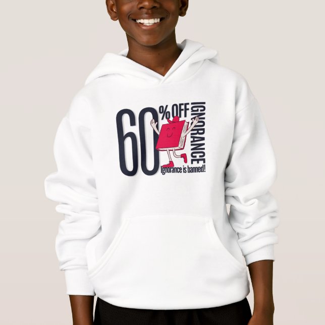 Kids 60%Off Ignorance Bookworm Pullover Hoodie (Front)