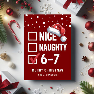 Kids 67 Classroom 6-7 Meme Christmas Holiday Card