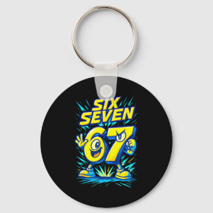 Kids 67 Six Seven Italian Brainrot 6 7 Funny Meme Key Ring