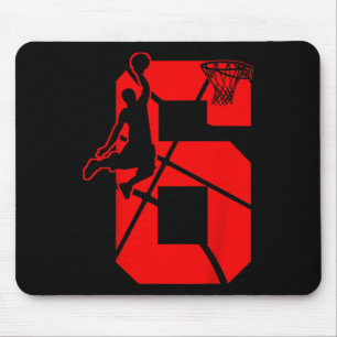 Kids 6 Year Old 6th Basketball Birthday PartyTheme Mouse Mat