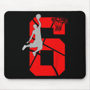 Kids 6 Year Old 6th Basketball Birthday PartyTheme Mouse Mat