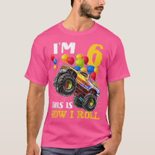 Kids 6 Year Old Birthday 6th Birthday Boy Monster T-Shirt