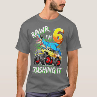 Kids 6 Year Old Birthday Boy Girl T rex 6th Bday M T-Shirt