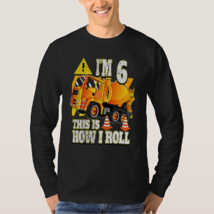 Kids 6 Year Old Birthday Concrete Mixer Truck T-Shirt