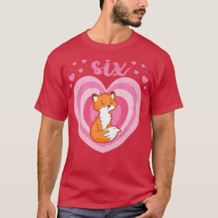 Kids 6 Year Old Cute Fox Birthday Girl 6th B-day P T-Shirt