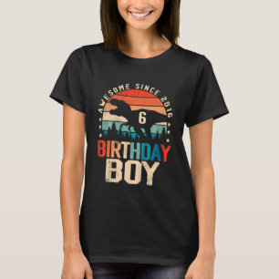 Kids 6 Year Old Dinosaur 6th Birthday Boy Trex Awe T-Shirt