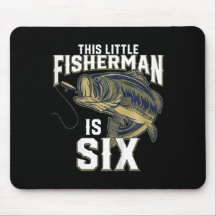 Kids 6 Year Old Fishing Birthday Party Fisherman 6 Mouse Mat
