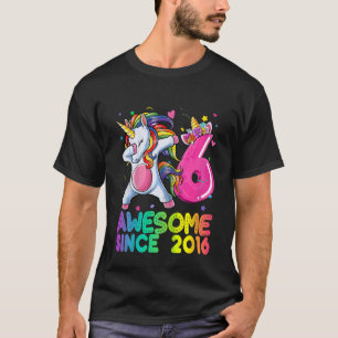 Kids 6 Year Old  Girls Teens Dabbing Unicorn 6th B T-Shirt